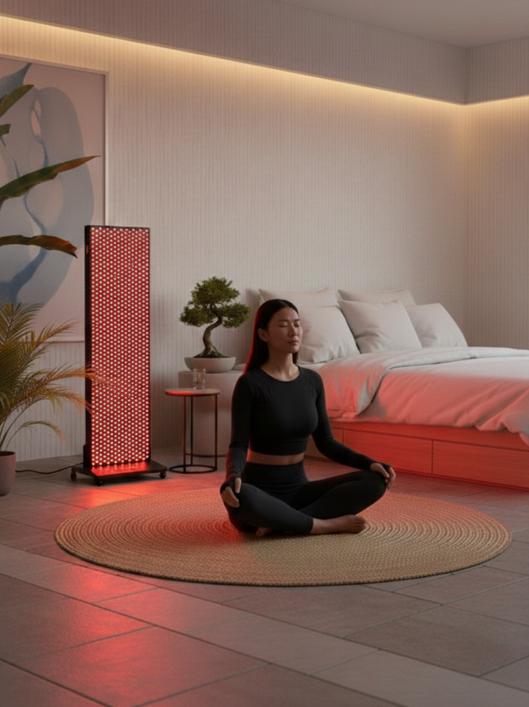 SweatSpa Red Light Panel session
